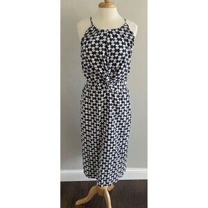 Ava & Viv Women's Blue Print Twist Front Back Tie Halter Dress Size 2X